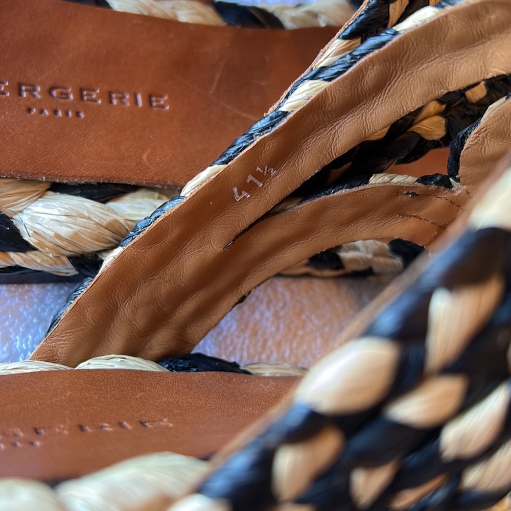 Clergerie Rafia Flat Sandals. View 3